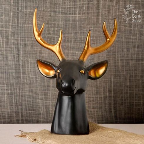 Royal Reindeer Head with Copper Horns - The Earth Store - home decor